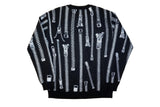 MOSCHINO ZIP PRINT WOOL JUMPER