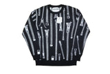 MOSCHINO ZIP PRINT WOOL JUMPER