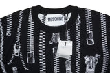 MOSCHINO ZIP PRINT WOOL JUMPER