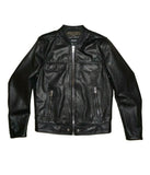 DIESEL L-LANDING Men’s Black Leather Jacket Size M Biker Bomber Genuine Leather
