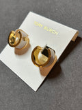 Pre-loved Tory Burch logo hoop earrings