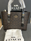 Coach Mollie Tote Bag 25 in signature coated canvas