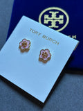 Tory Burch flower logo stud earrings