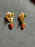 Les nereides flower and fruit earrings