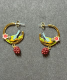 Pre-loved bill skinner bird hoop earrings