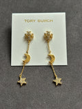 Pre-loved Tory Burch moon and star earrings