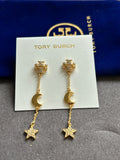 Pre-loved Tory Burch moon and star earrings