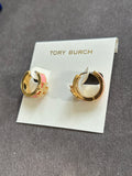 Pre-loved Tory Burch logo mini hoop earrings