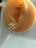Pre-loved Tory Burch clover logo stud earrings