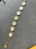 Pre-loved Tory Burch mother of pearl logo bracelet