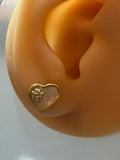 Pre-loved Tory Burch mother of pearl heart stud earrings