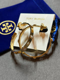 Pre-loved Tory Burch large hoop earrings