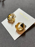 Pre-loved Tory Burch logo hoop earrings