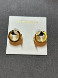 Pre-loved Tory Burch logo hoop earrings