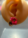 pre-loved Les nereides flower stud earrings