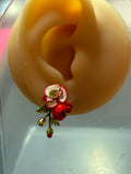 Pre-loved 2-in-1 Les nereides flower earrings