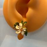 Pre-loved Les nereides flower earrings