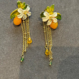 Pre-loved Les nereides flower earrings