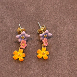 Pre-loved Les nereides flower earrings