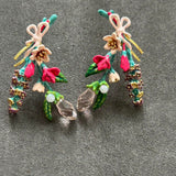 Pre-loved Les nereides flower earrings