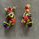 Pre-loved Les nereides flower earrings