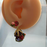 Pre-loved Les nereides flower earrings