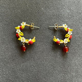 Pre-loved Les nereides flower earrings