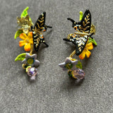 Pre-loved Les nereides butterfly earrings