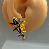 Pre-loved Les nereides butterfly earrings
