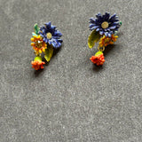 Pre-loved Les nereides flower earrings