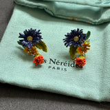 Pre-loved Les nereides flower earrings