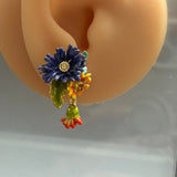 Pre-loved Les nereides flower earrings