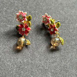 Pre-loved Les nereides flower earrings