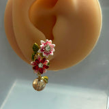 Pre-loved Les nereides flower earrings