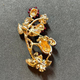 Vintage Inspired Enamel Mouse & Berry Brooch VIN002