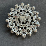 Large Silver-Tone Crystal Snowflake Brooch VIN008