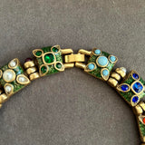 Statement Choker Necklace with Multicolor Stones VIN010
