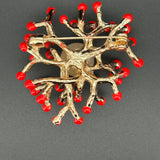 Brooch with Red Beads & Large Pearl VIN012