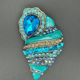 Blue Seashell Brooch VIN015