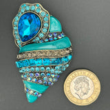 Blue Seashell Brooch VIN015