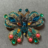 Brooch - Colorful Rhinestone & Gold Tone Pin VIN016