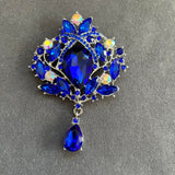 Crystal Brooch with Drop Pendant VIN018
