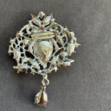 Crystal Brooch with Drop Pendant VIN018