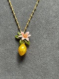 Pre-loved Les nereides lemon and flower necklace