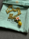 Pre-loved Les nereides lemon and flower necklace