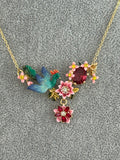 Pre-loved RRP £305 Les Néréides “Lush Garden” Statement Necklace