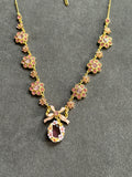 Pre-loved Les Néréides Pink Floral Bow Necklace