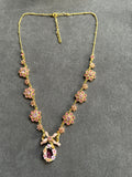 Pre-loved Les Néréides Pink Floral Bow Necklace