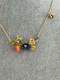 Pre-loved Les Néréides Multicolour Floral Necklace