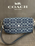 Coach Brook Flap Chain Bag in Signature Washed Denim